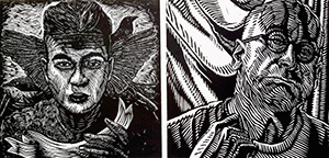 Image of John McKaig's linocut, Lost and Found